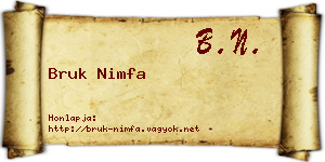 Bruk Nimfa névjegykártya